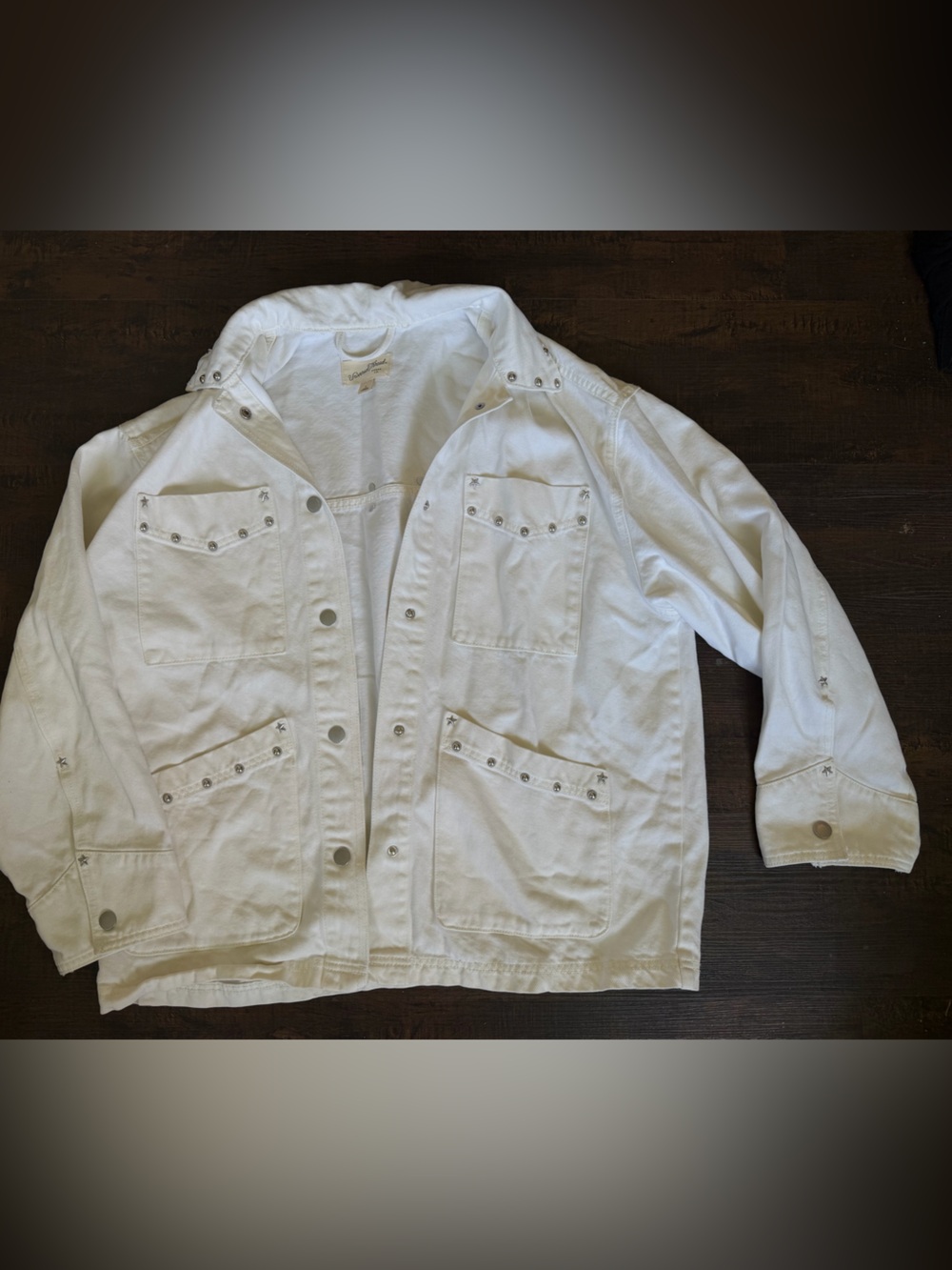 Universal Thread White with Stud Trim Oversized Jacket
